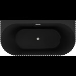 MEXEN/S - Sella voľne stojaca vaňa nástenná reliéf 150 x 75, čierna mat, sifón a prepad nikel kartáčovaný 52711507571-97