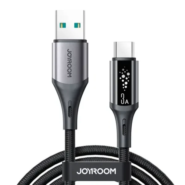 Joyroom S-A60 StarTalk Nabíjací kábel USB-A (M) - USB-C (M) 3A 1.2m čierna (6956116762353)