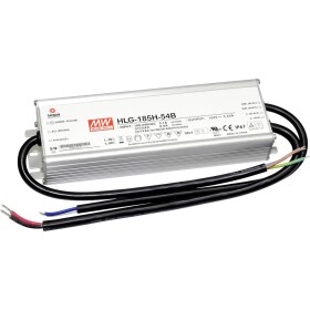 MEAN WELL HLG-185H-54B LED driver, napájací zdroj pre LED konštantné napätie, konštantný prúd 186 W 3.45 A 27 - 54 V/DC stmievateľný, PFC spínacie obvod,; HLG-185H-54B