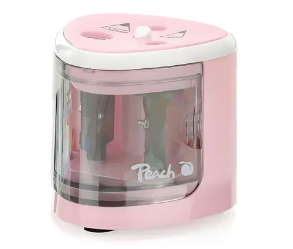 Peach PO102 ružová / Elektrické strúhadlo / 4X AA batérie / Detský zámok (511118)