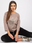 Tmavě béžová dámská bavlněná halenka Elizabeth RUE PARIS L / XL