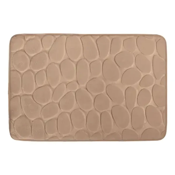 MSV Pebbles kúpeľňová predložka 40 x 60 cm cappuccino/Polyester, PU pena/Protišmyková