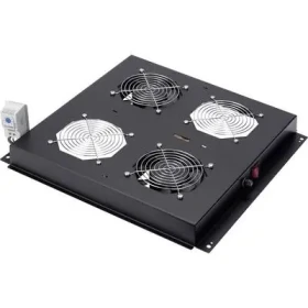 Digitus 19" čierna / Vetracia jednotka / 2 ventilátory / termostat / pre Unique, Dynamic (DN-19 FAN-2-B-N)