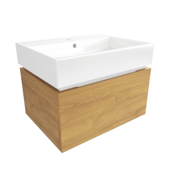 Kúpeľňová skrinka s umývadlom SAT Feel 60x30x46 cm medový dub mat SATFEEL60DMU2 SATFEEL60DMU2