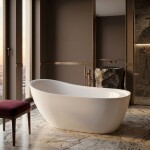 REA - Voľne stojaca vaňa Orte 170 Biela krytka zátky REA-W1860