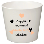 Biely keramický kvetináč – ak to nezvládne on… tak už nikto – veľký