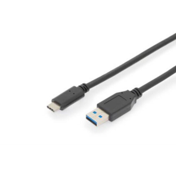 Digitus USB kábel USB 3.2 Gen1 (USB 3.0 / USB 3.1 Gen1) USB-C ® zástrčka, USB-A zástrčka 1.00 m čierna dvojžilový tienený AK-300146-010-S; AK-300146-010-S