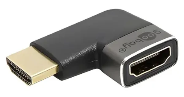 Goobay / Redukcia HDMI A(M)-HDMI A(F) / Lomená vľavo / 8K/60Hz / Pozlátené konektory (72010)