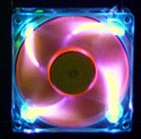 AeroCool AeroFans UV LED modro-oranžová / 80mm / ventilátor / 80X80X25mm (ID012942)