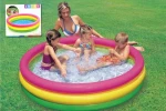 INTEX Detský nafukovací bazén 114 x 25 cm / Bazén / 3 nafukovacie kruhy / PVC dno / 131 l