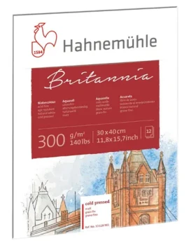 Hahnemühle Skicár Britannia Watercolour Cold Pressed Matt 30x40cm/12 listov/300 g (10628981)