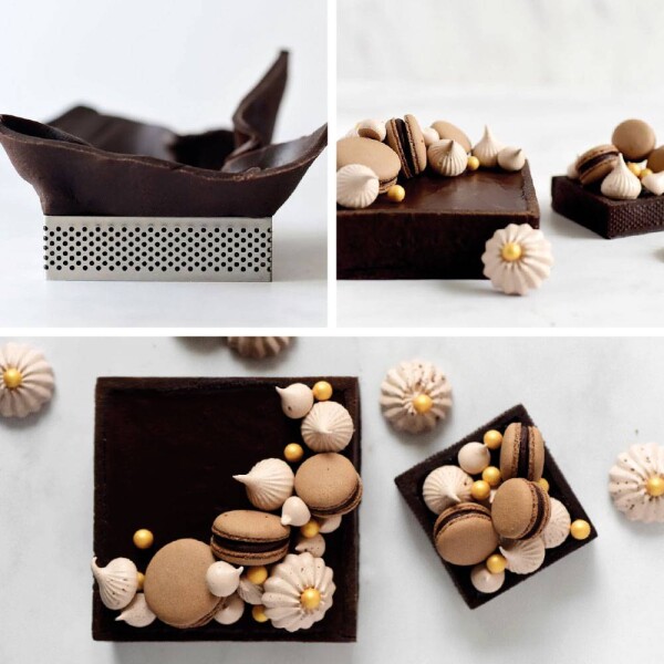Nerezová forma na tartaletky čtverec 7x7x3,5cm Microforata perforovaná - Decora - Decora