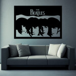 Veselá Stena Samolepka The Beatles Farba: hnědá, Veľkosť: 40 x 28 cm