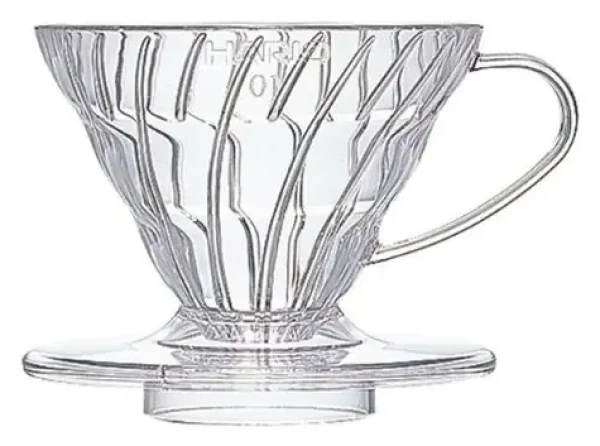 Hario V60-01 číra / Dripper na filtrovanú kávu / plast / na 1 šálku (V60-01)