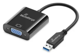 MediaRange USB-A 3.0 na VGA čierna / Konvertor / Full HD 60Hz / pozlátené kontakty (MRCS230)