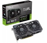 Asus Dual GeForce RTX 4060 OC 8GB / 1830 - 2505Mhz / 8GB GDDR6 / 128bit / 1x HDMI + 2x DP / 115W (90YV0JC0-M0NA00)