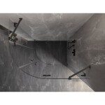 MEXEN/S - Lunar sprchový kút štvrťkruh krídlový pravá 80 x 70, transparent, grafit metal 833-080P-070L-95-00