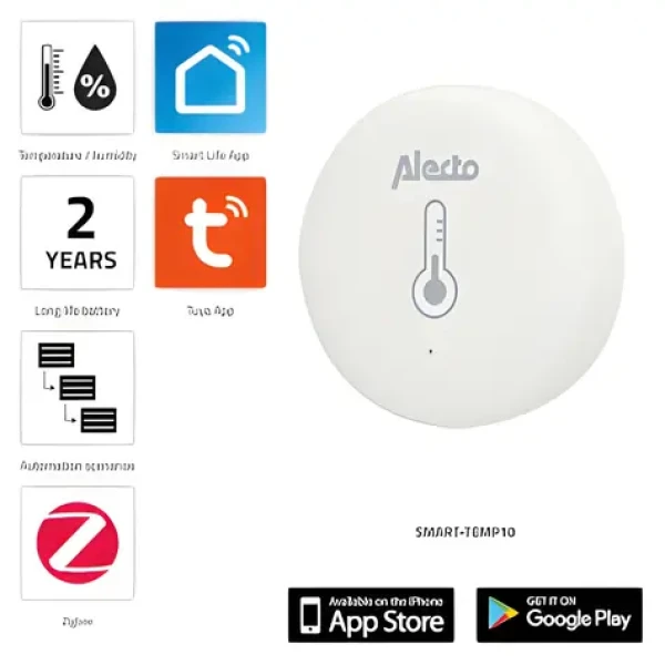 Alecto SMART-TEMP10 / Senzor teploty a vlhkosti / Zigbee (SMART-TEMP10)