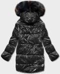 Čierno-hnedá obojstranná bunda oversize (h-1088-01) odstíny hnědé S (36)