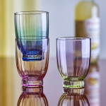 Bloomingville Pohár na vodu Nicoline 330 ml žlto-rúžová