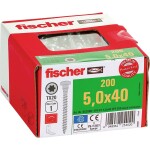 Fischer 652880 skrutka zo zápustnou hlavou 5 mm 40 mm ITX glavanizované zinkom 200 ks; 652880