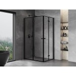 MEXEN/S - Mist-F Duo sprchovací kút skladacie dvere ľavá 100 x 90, čierna okraj, čierna 8A6-100L-090P-70-70