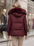 Dámska zimná prešívaná bunda s kapucňou, bordová, FashionStreet TY6003 S