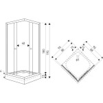 KERRA - Kabína sprchová Olga SQ 90 SOLO (bez vaničky) 5907548114464