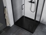 MEXEN/S - Apia Sprchovací kút 110x90, transparent, čierna + vanička so sifónom 840-110-090-70-00-4070B
