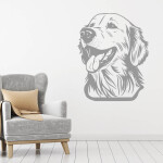 Veselá Stena Samolepka Zlatý retriever Farba: žlutá, Veľkosť: 60 x 48 cm