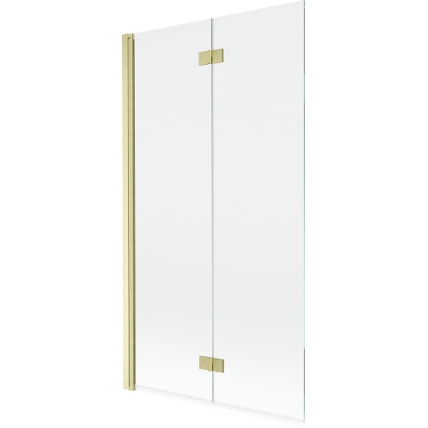 MEXEN - MIST vaňová zástena 100x150 cm 6mm 2-s, zlatá kartáčovaná, číra, ľavá 8A9-100-002-55-00-L