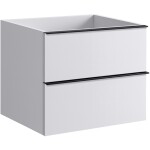 CERANO - Kúpeľňová skrinka pod umývadlo s úchytkou Velora - biela matná, čierna úchytka - 69x53x46,5 CER-664990