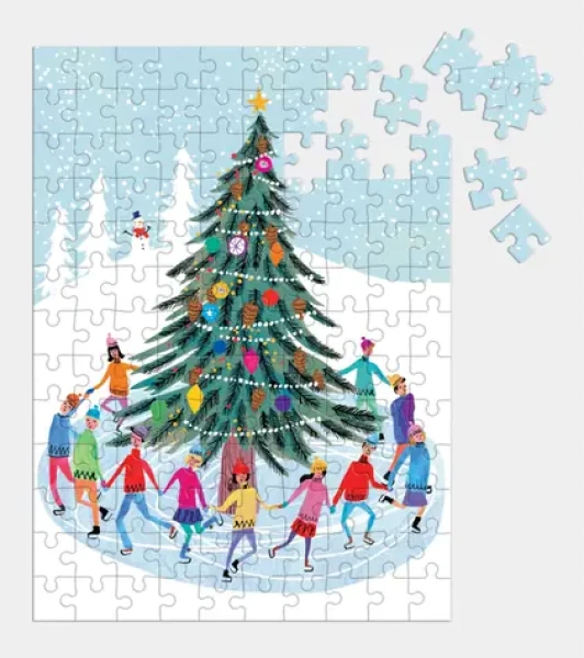Galison Puzzle Korčuľovanie okolo vianočného stromu