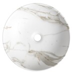 SAPHO - RONDANE keramické umývadlo na dosku priemer 41cm, bianco carrara AR435BC