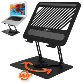 Media-Tech Laptop Stand ROTO MT2662 čierna / Stojan pre notebook / nastaviteľný / otočný / skladací / do 17" (MT2662)