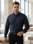 Pánska tmavomodrá vzorovaná košeľa slim fit FashionStreet DX2689 M