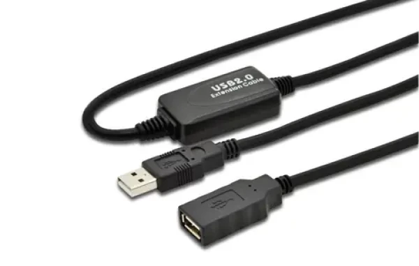 MicroConnect kábel s posilňovačom signálu USB2.0 A (M) - USB2.0 A (F) 20m čierna / 480Mbit/s (USBAAF20A)