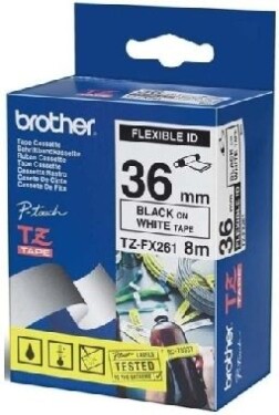 Brother - TZ-FX261, biela / čierna, 36 mm, s flexibilnou páskou (TZFX261)