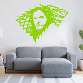 Veselá Stena Samolepka Jon Snow Hra o tróny Farba: zelená, Veľkosť: 80 x 58 cm