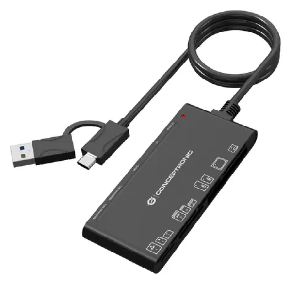 Conceptronic BIAN10B čierna / Čítačka pamäťových kariet / 7v1 / USB-A/USB-C 3.2 Gen 1 (BIAN10B)