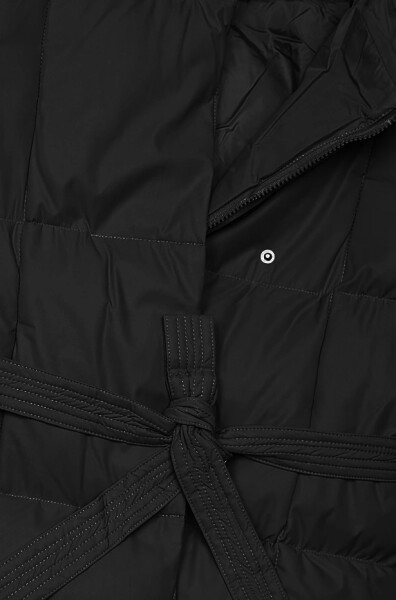 Čierna dámska zimná bunda s opaskom J Style (5M3227-392) odstíny černé M (38)