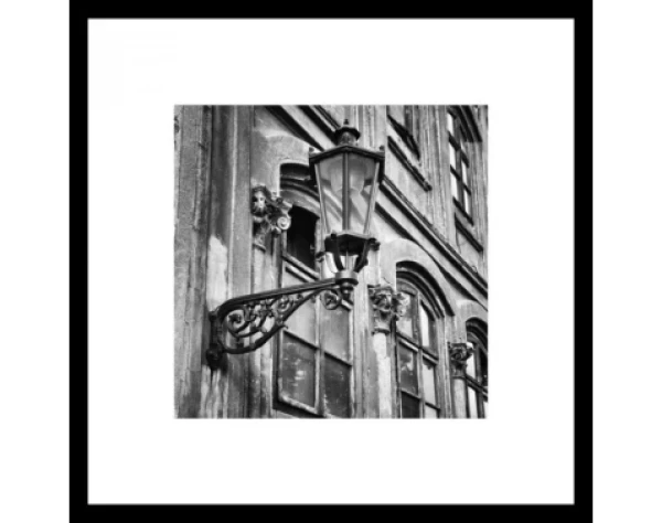 Rámovaný obraz Lampa 50x50 cm, čiernobiely%
