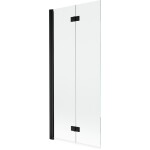 MEXEN - MIST vaňová zástena 80x150 cm 6mm 2-s, čierna, číra, ľavá 8A9-080-002-70-00-L