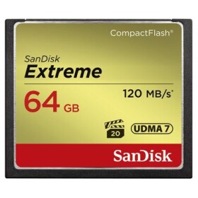 SanDisk Extreme CF 567x 64GB / čítanie: až 120 MBs / zápis: až 85 MBs (SDCFXSB-064G-G46)