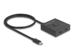 DeLock USB-C Switch 2:1 čierna / Prepínač / bidirekcionálne / 10 Gbps / 8K 144Hz / PD 100W (18911)