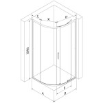 MEXEN - Exo štvrťkruhový posuvný sprchovací kút 100 x 100, transparent, zlato 8131-100-100-50-00