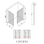 CERANO - Sprchová zástena Walk-in Crystal TL/P - 10 mm - bezvzperový systém - chróm, transparentné sklo - 160x150x200 CER-8050BD80472