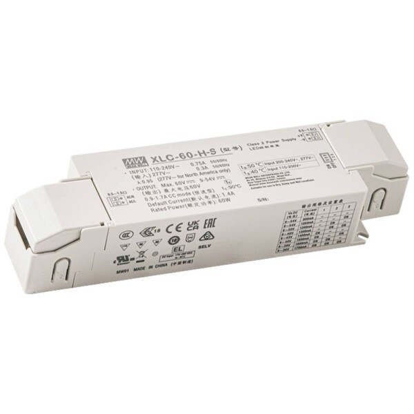 MEAN WELL XLC-60-H-SN LED driver 60.0 W 0.9 - 1.7 A 9 - 54 V; XLC-60-H-SN