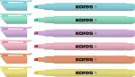 Kores Zvýrazňovač High Liner Pastel / Sada 6 ks / Zrezaný hrot 0,5-3,5 mm (36246)