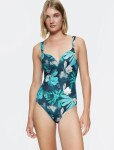 Dámske jednodielne plavky Summer Fleur OWP - Triumph tmavá kombinace tyrkysové (M025) 042C